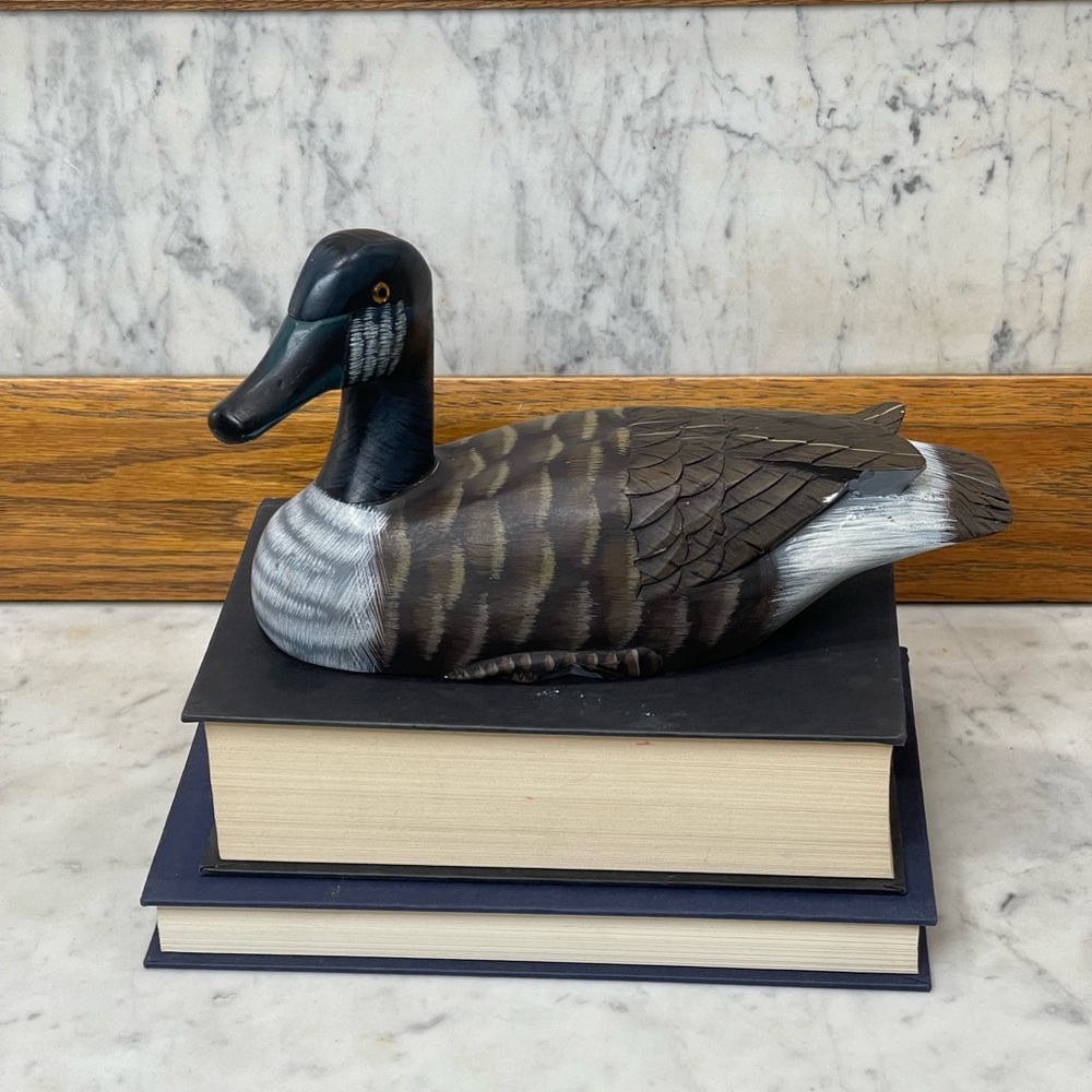 Vintage Hand Painted Duck with Glass Eyes